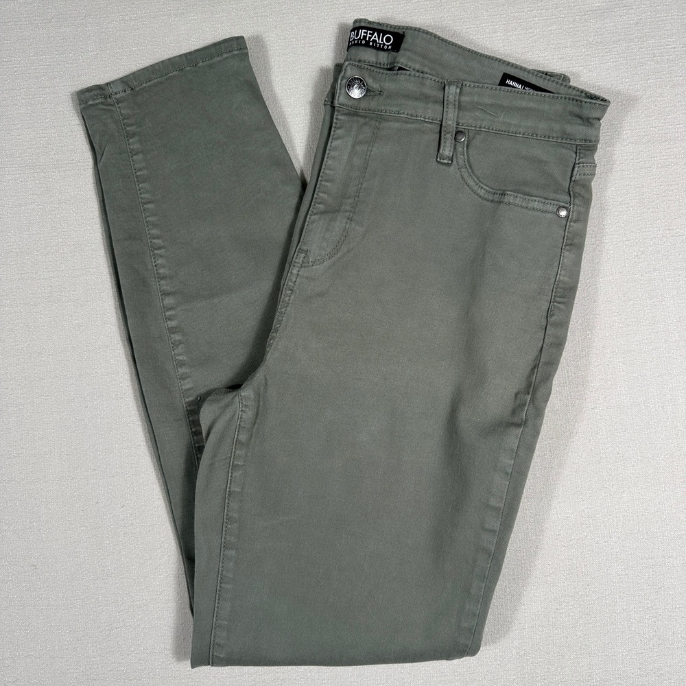 Buffalo David Bitton Hanna Pants Womens 10/30 Green Excellent High Rise Skinny